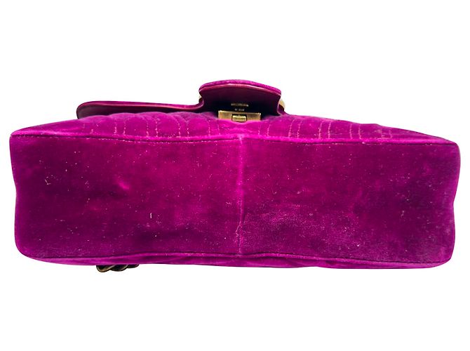 Borsa a tracolla Gucci GG Marmont Small in velluto viola Porpora - vista 6