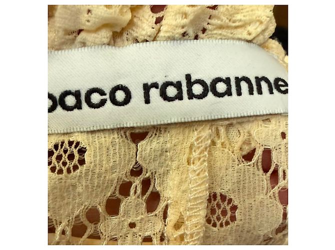 Falda midi de encaje Paco Rabanne en poliamida amarilla - vista 7