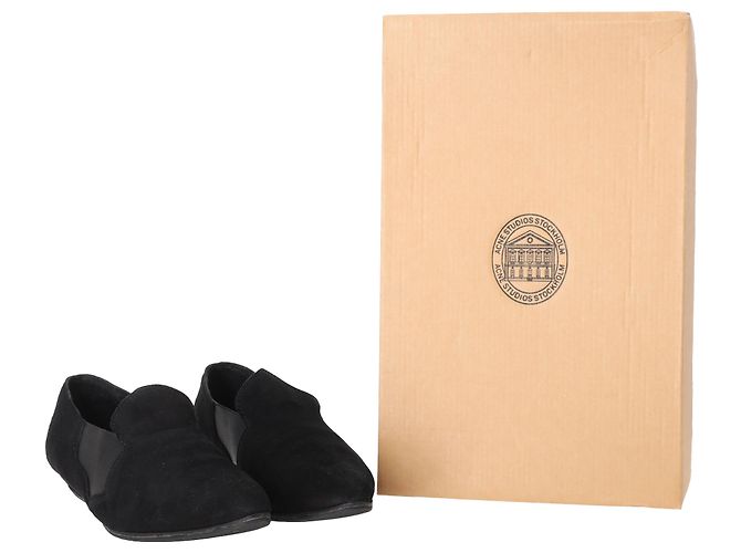 Mocassini a punta affusolata in scamosciato nero Acne Studios - vista 7