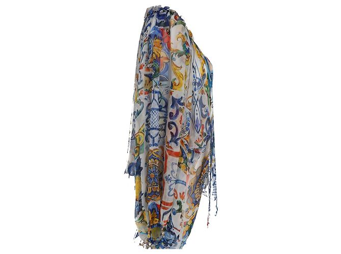 Camicia a maniche lunghe stampata Dolce & Gabbana multicolore in seta - vista 3