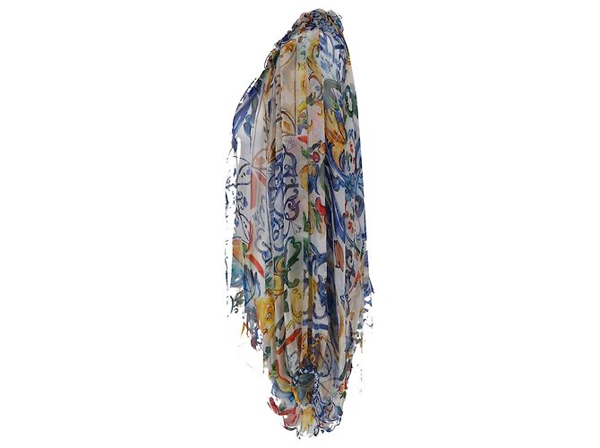 Camicia a maniche lunghe stampata Dolce & Gabbana multicolore in seta - vista 4