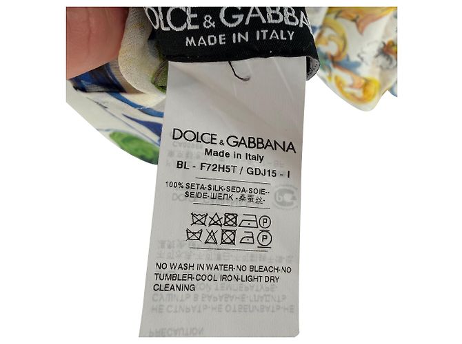 Camicia a maniche lunghe stampata Dolce & Gabbana multicolore in seta - vista 6