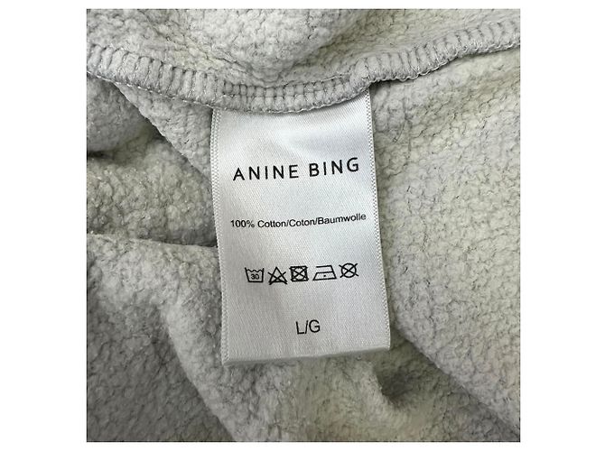 Sudadera de cuello redondo Anine Bing Sport en algodón gris - vista 7
