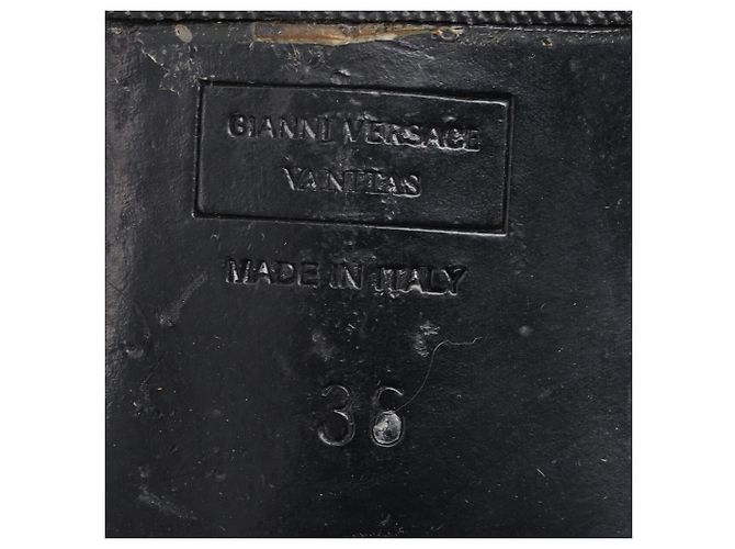 Sandali slide Versace Medusa Logo-Plaque in pelle nera Nero - vista 10
