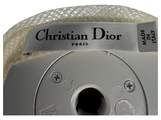 Camicetta Christian Dior in mesh trasparente con bottoni in seta avorio Bianco Crudo - vista 2