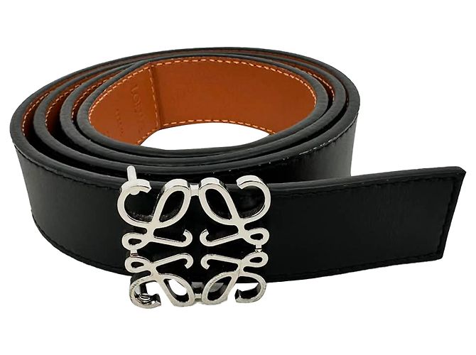 Cinturón Anagram en cuero negro Loewe - vista 2
