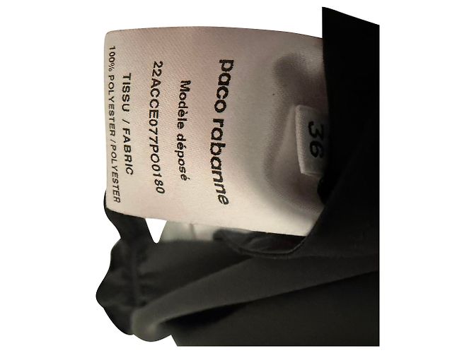 Paco Rabanne Bluse mit weiten Ärmeln aus schwarzem Polyester - Ansicht 6