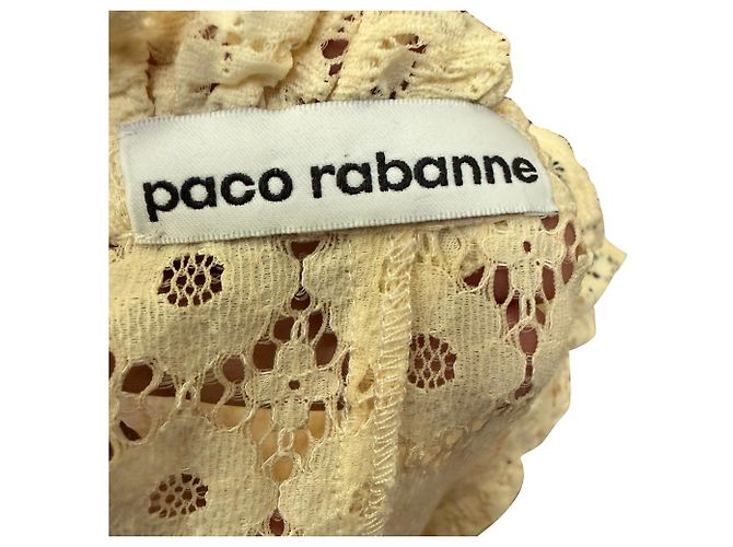 Paco Rabanne Rollkragen-Top mit Spitzenmuster in Gelb, Polyamid - Ansicht 2