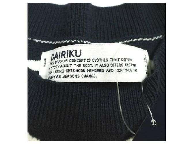 Autre Marque Suéter de punto de algodón con letras DAIRIKU Docking JUST AN IDEA Limited Branco Azul marinho - vista 4