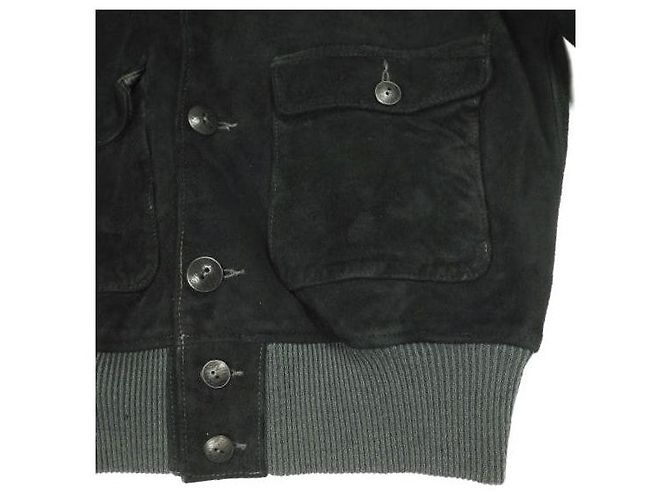 Ralph Lauren Chaqueta RRL de ante de piel de ciervo Negro - vista 6