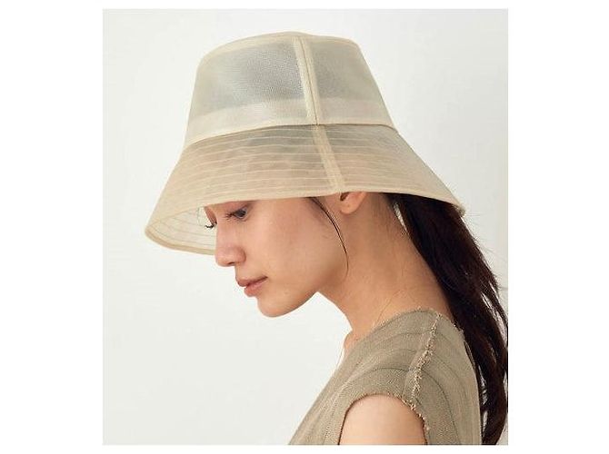 Autre Marque La Maison de Lyllis GRASS POTHAT Cappello Bucket in Nylon Limited Bianco Bianco sporco - vista 2