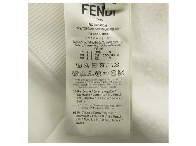 Fendi FILA Collaboration Logo Baumwoll-Sweatshirt Weiß - Ansicht 5