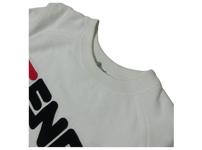 Fendi FILA Collaboration Logo Baumwoll-Sweatshirt Weiß - Ansicht 9