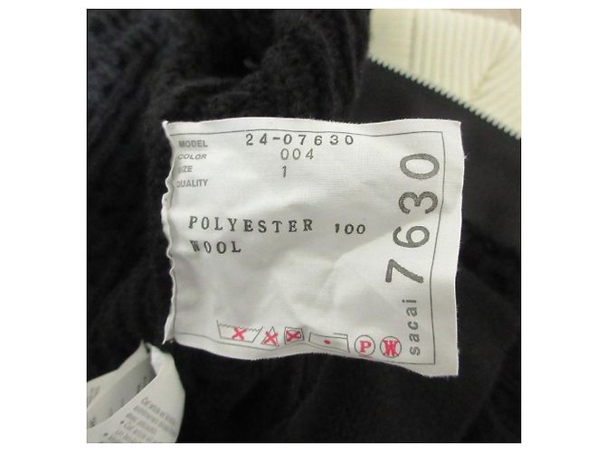 Sacai Cable Knit Docking Strickjacke Schwarz - Ansicht 3