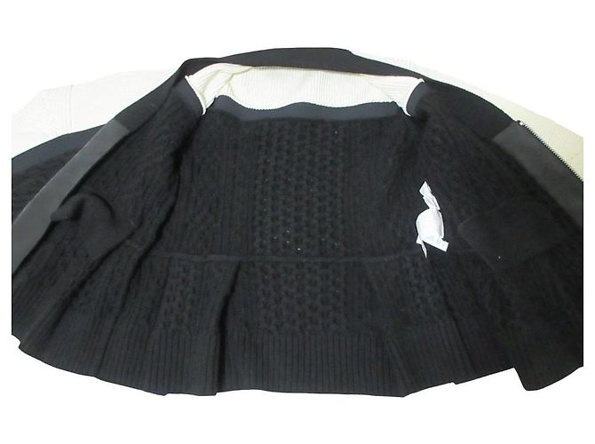 Sacai Cable Knit Docking Strickjacke Schwarz - Ansicht 5