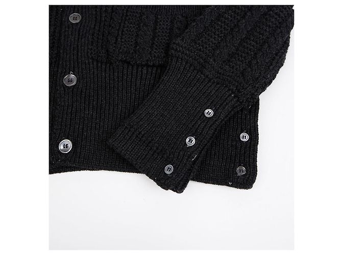 Thom Browne A-Linien Strickjacke mit Zopfmuster Braun - Ansicht 6
