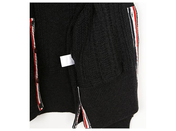 Thom Browne A-Linien Strickjacke mit Zopfmuster Braun - Ansicht 8