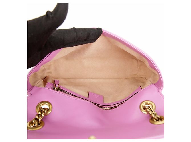 Gucci Piccola borsa a tracolla GG Marmont con catena Porpora - vista 10