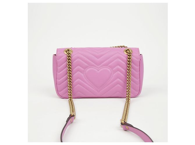 Gucci Piccola borsa a tracolla GG Marmont con catena Porpora - vista 2