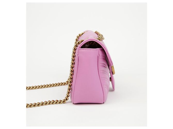 Gucci Piccola borsa a tracolla GG Marmont con catena Porpora - vista 3