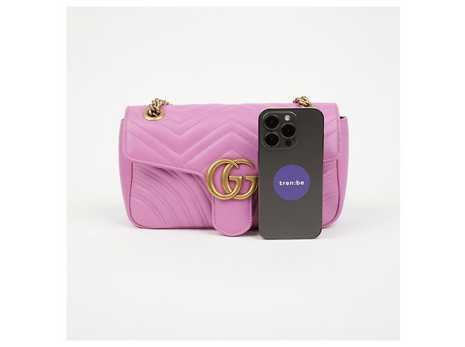 Gucci Piccola borsa a tracolla GG Marmont con catena Porpora - vista 8