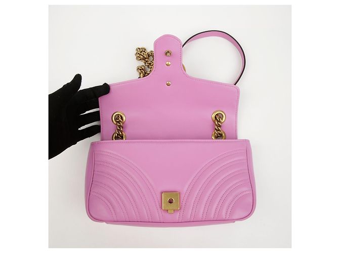 Gucci Piccola borsa a tracolla GG Marmont con catena Porpora - vista 9