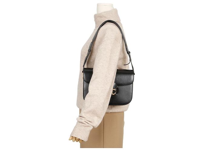 Horsebit 1955 Gucci Piccola borsa a tracolla in pelle Horsebit nera Nero - vista 10