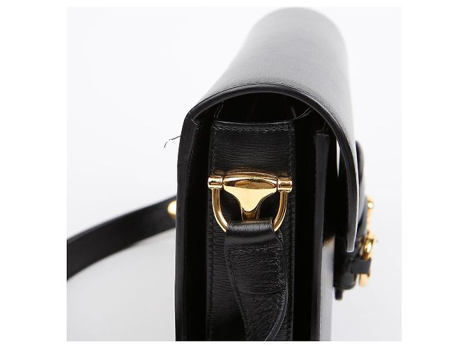 Horsebit 1955 Gucci Piccola borsa a tracolla in pelle Horsebit nera Nero - vista 5