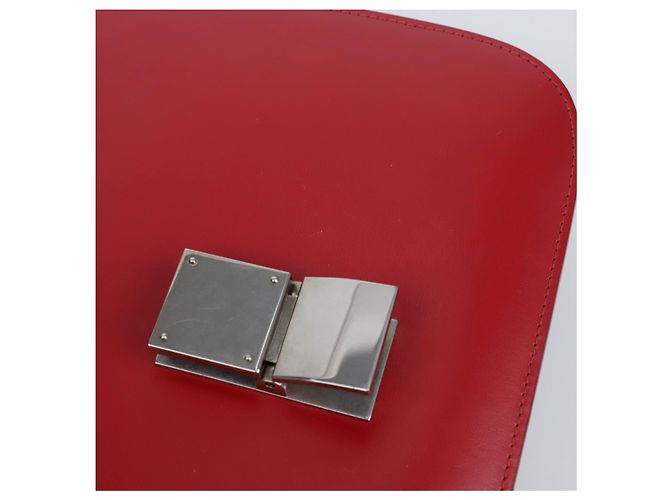 Céline Piccola borsa a tracolla in pelle Classic Box Rosso Argento - vista 10
