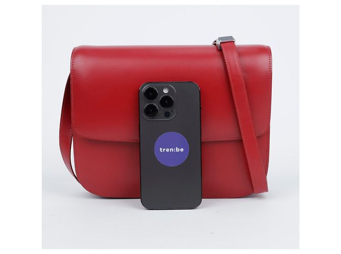 Céline Piccola borsa a tracolla in pelle Classic Box Rosso Argento - vista 12