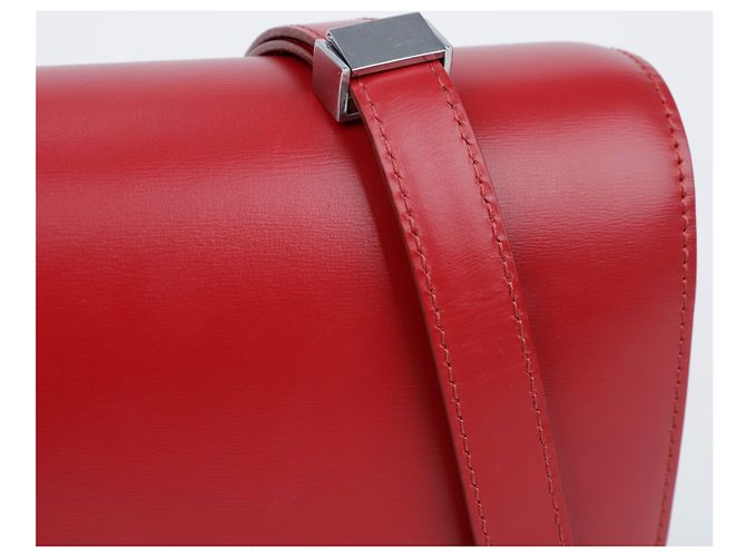 Céline Piccola borsa a tracolla in pelle Classic Box Rosso Argento - vista 2
