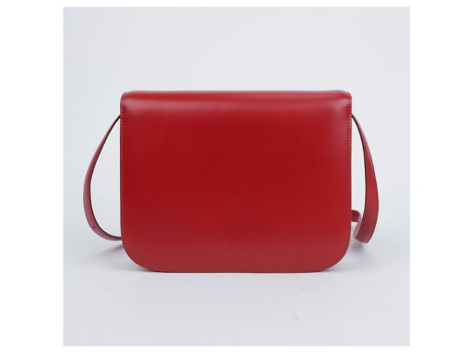 Céline Piccola borsa a tracolla in pelle Classic Box Rosso Argento - vista 3