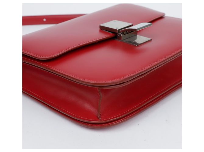 Céline Piccola borsa a tracolla in pelle Classic Box Rosso Argento - vista 5