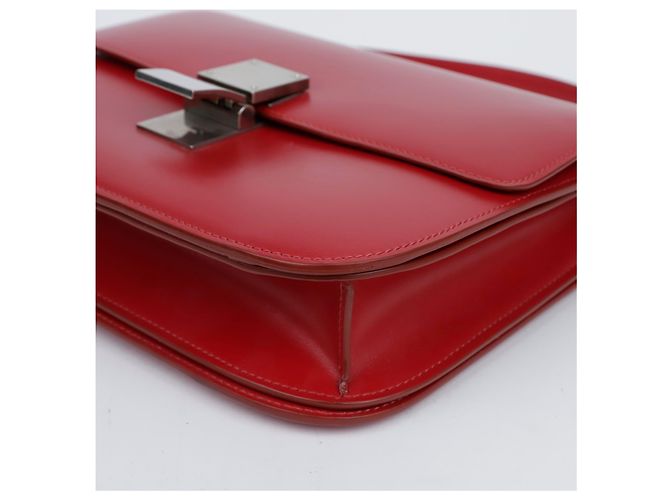 Céline Piccola borsa a tracolla in pelle Classic Box Rosso Argento - vista 6