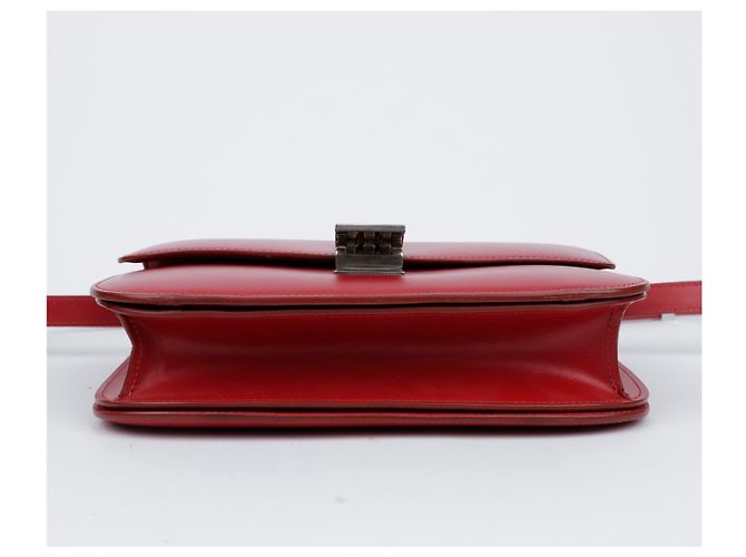 Céline Piccola borsa a tracolla in pelle Classic Box Rosso Argento - vista 8