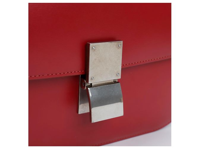 Céline Piccola borsa a tracolla in pelle Classic Box Rosso Argento - vista 9