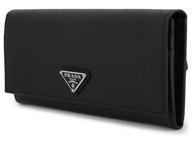 Prada Cartera larga de piel Saffiano Negro - vista 4