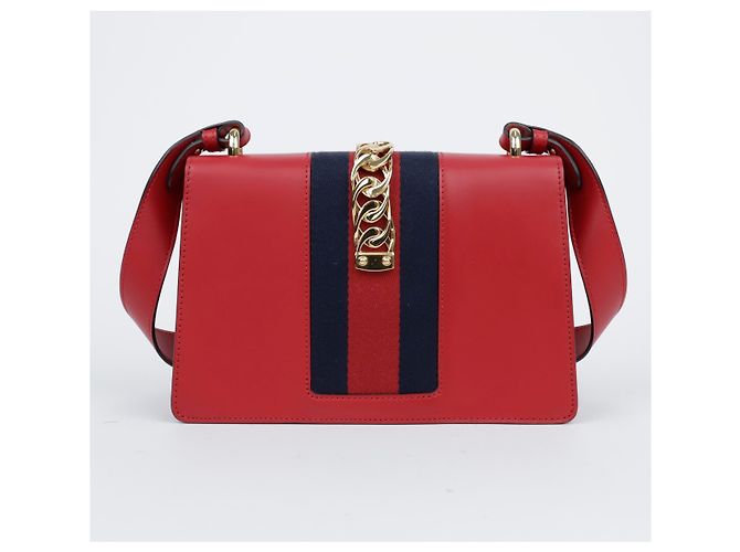 Gucci Piccola borsa a tracolla in pelle Sylvie Rossa Rosso - vista 3