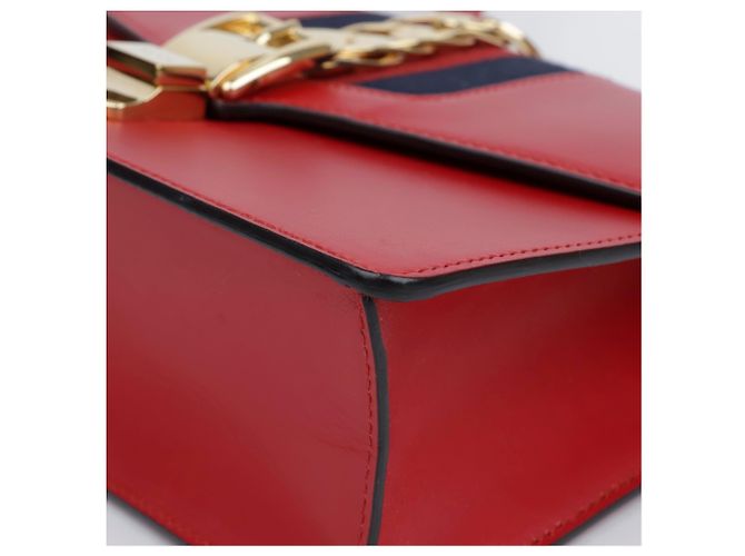 Gucci Piccola borsa a tracolla in pelle Sylvie Rossa Rosso - vista 7