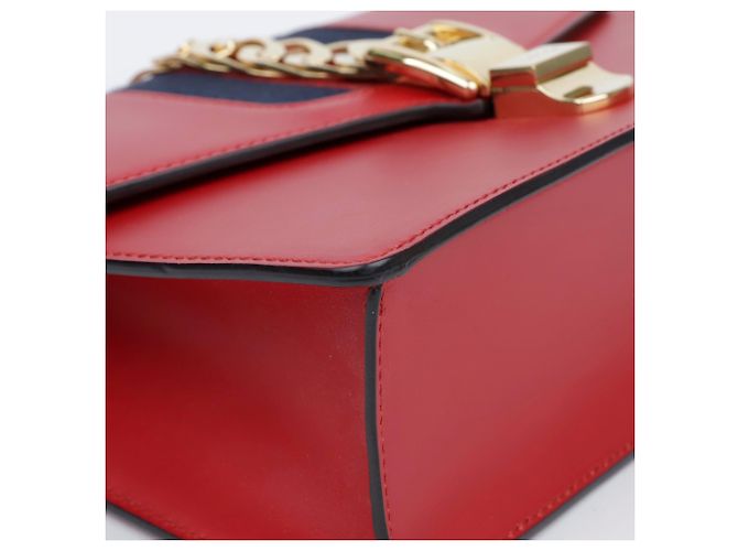 Gucci Piccola borsa a tracolla in pelle Sylvie Rossa Rosso - vista 8
