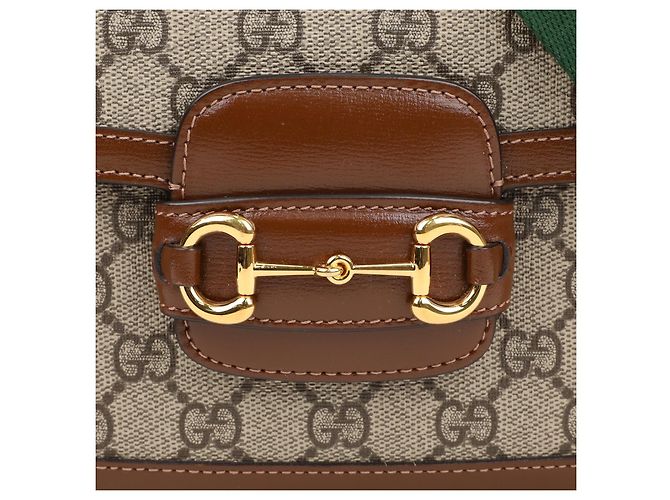 Horsebit 1955 Gucci Petit sac à bandoulière Horsebit GG Marron - vue 2