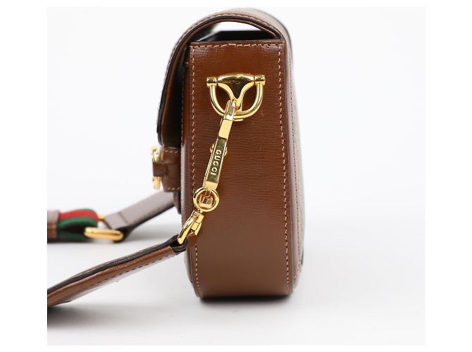 Horsebit 1955 Gucci Petit sac à bandoulière Horsebit GG Marron - vue 4