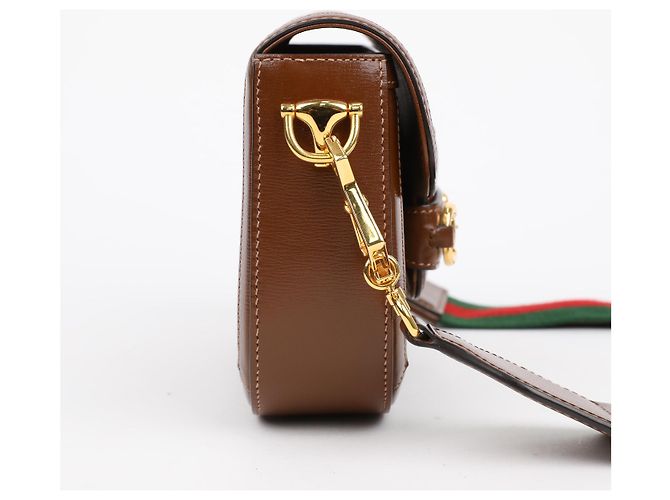 Horsebit 1955 Gucci Petit sac à bandoulière Horsebit GG Marron - vue 5
