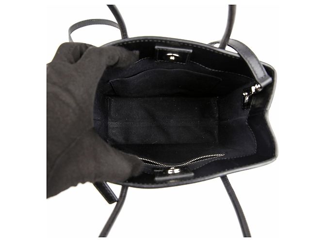 Balenciaga Borsa Tote in pelle North South XXS Nera Nero - vista 11