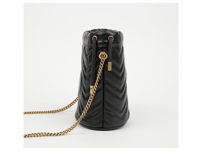 Gucci Mini borsa a secchiello GG Marmont nera Nero - vista 3