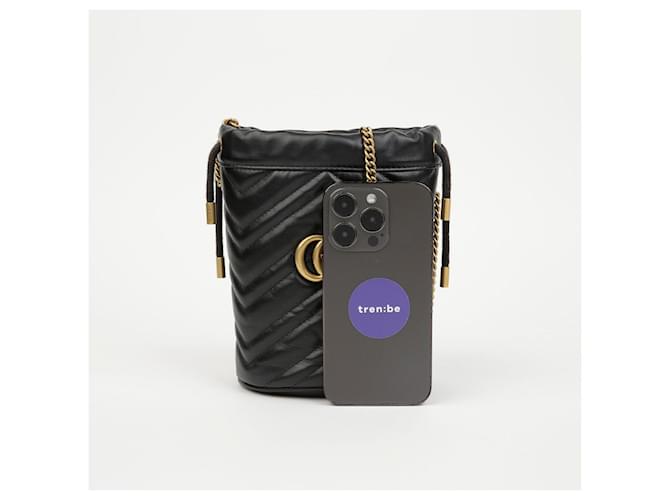 Gucci Mini borsa a secchiello GG Marmont nera Nero - vista 5