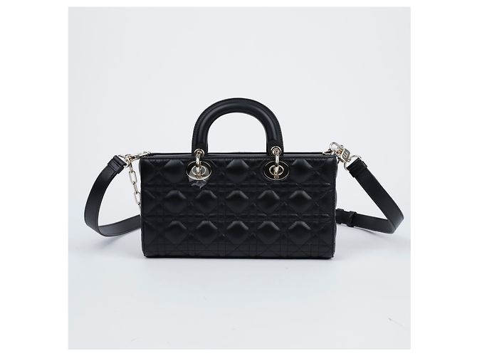 Borsa Lady Dior Medium Cannage in agnello nero - vista 3
