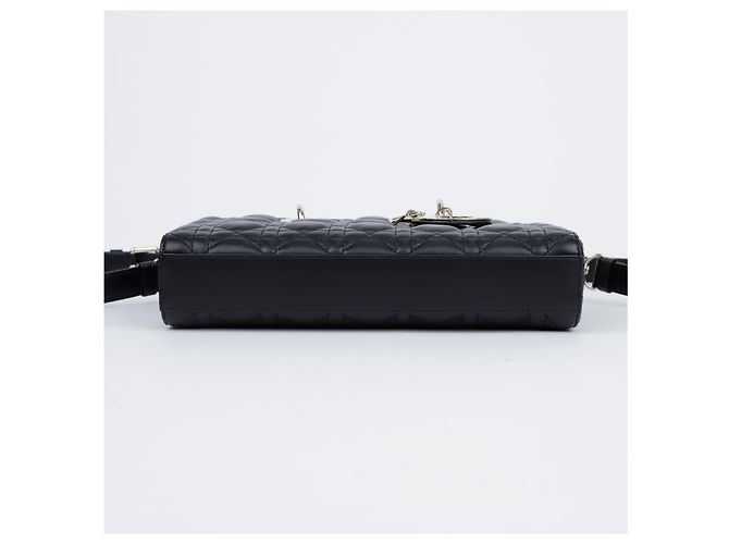 Borsa Lady Dior Medium Cannage in agnello nero - vista 6