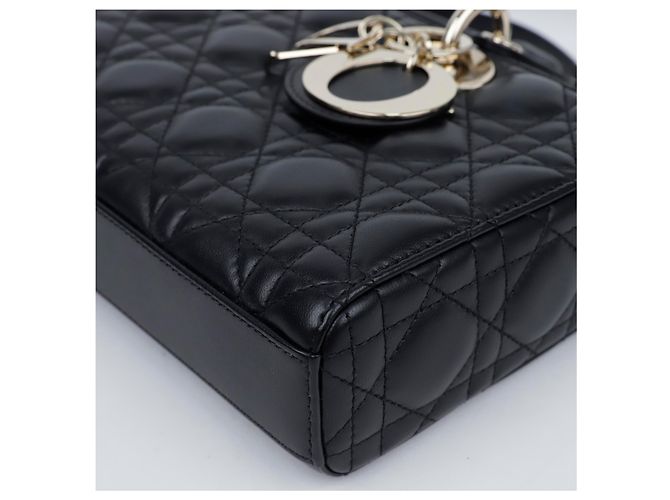 Borsa Lady Dior Medium Cannage in agnello nero - vista 7