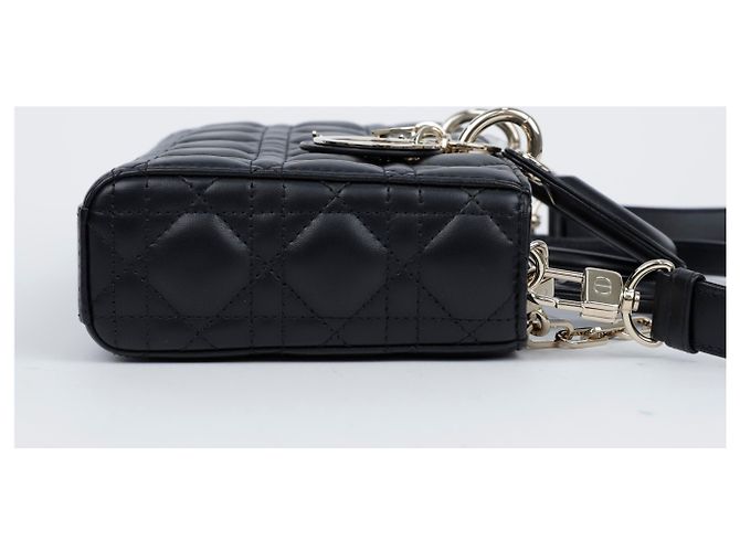 Borsa Lady Dior Medium Cannage in agnello nero - vista 8